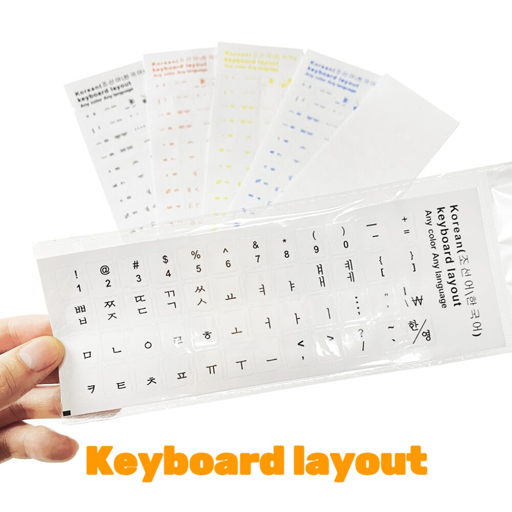 Laptop Accessories For Protection - Koreaanse transparante toetsenbordstickers Taal Alfabet Zwart