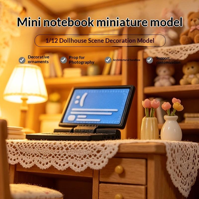 Laptop Accessories Kids - Mini poppenhuissimulatielaptop Universele stijl Creatief 1:12