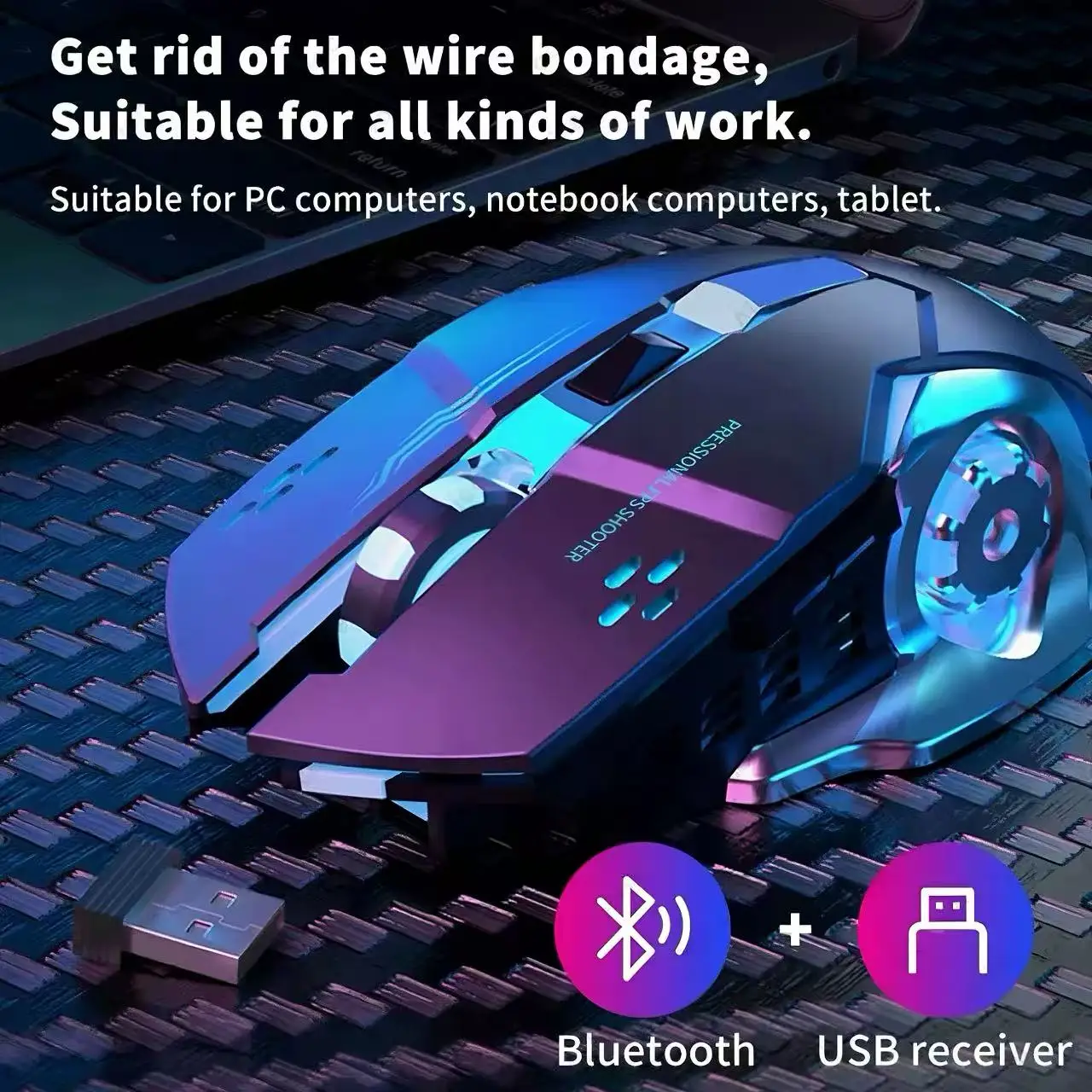 RGB-licht Draadloze gamingmuis - Laptop Accessories Rgb recensie en prijs