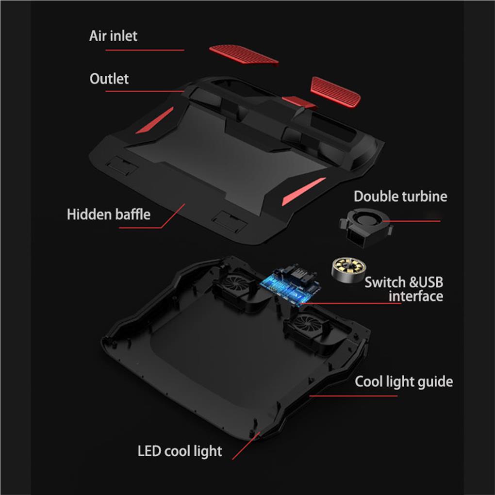 Krachtige laptopkoeler met luc - Laptop Accessories Cooling Pad recensie en prijs