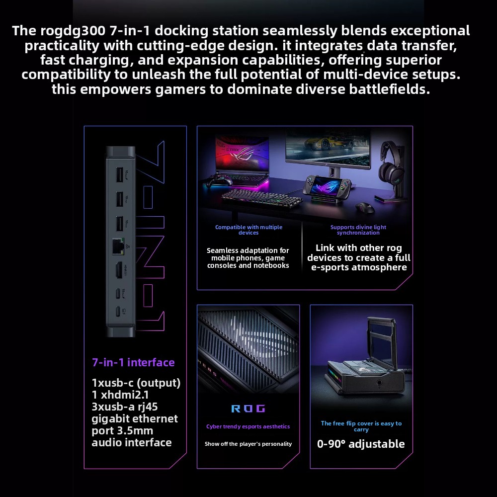 ROG DG300 7-in-1 dockingstatio - Laptop Accessories Rgb recensie en prijs